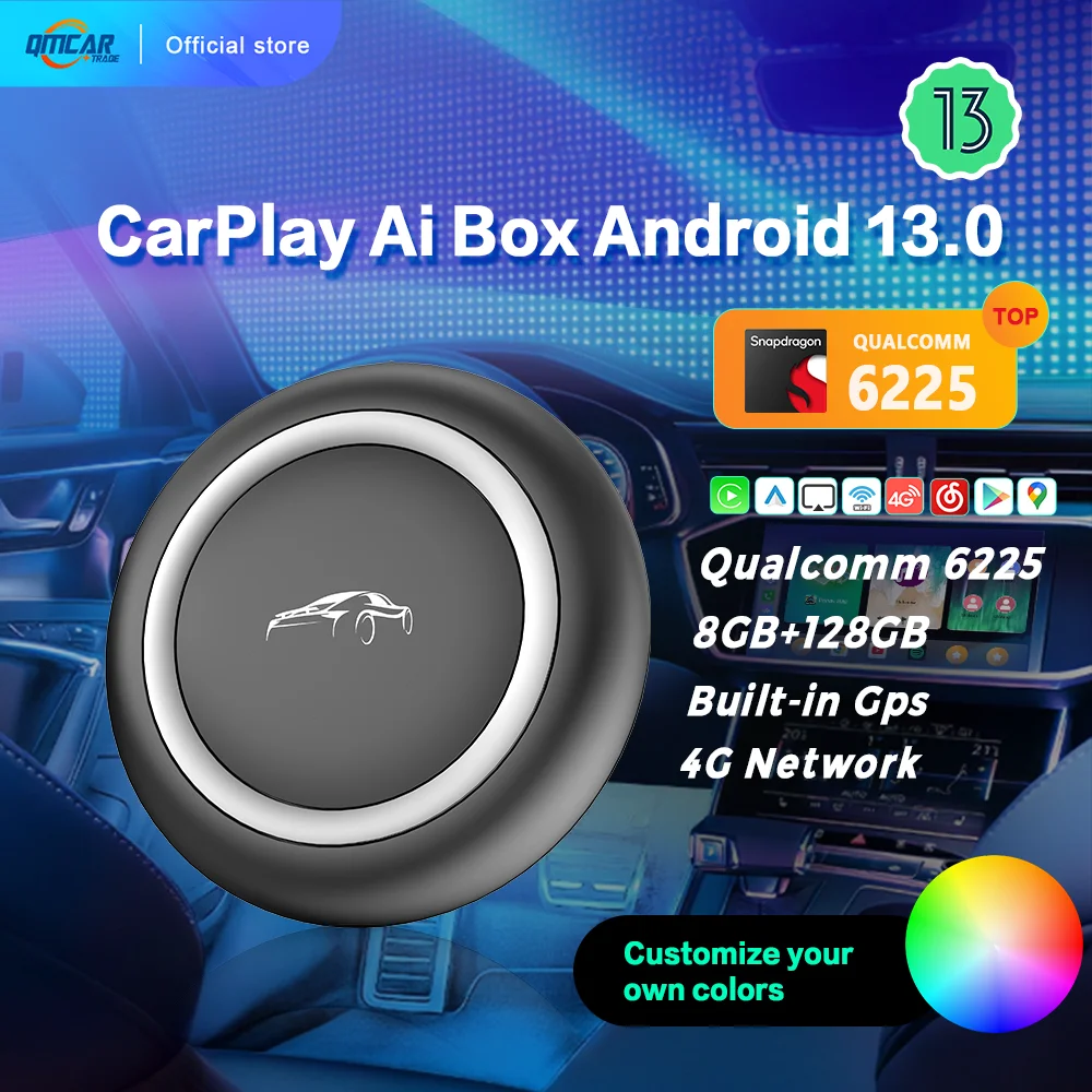 

Carplay Tv Box Android 13 Android Auto Wireless Carplay Adapter Qualcomm 6225 8GB+128GB Carplay Ai Box Car Intelligent Systems