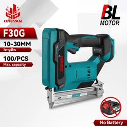 ONEVAN Brushless Electric Nail Gun F30 Nailer Stapler Framing Nailer Rechargeable Nail Woodworking Tools For Makita 18V Battery