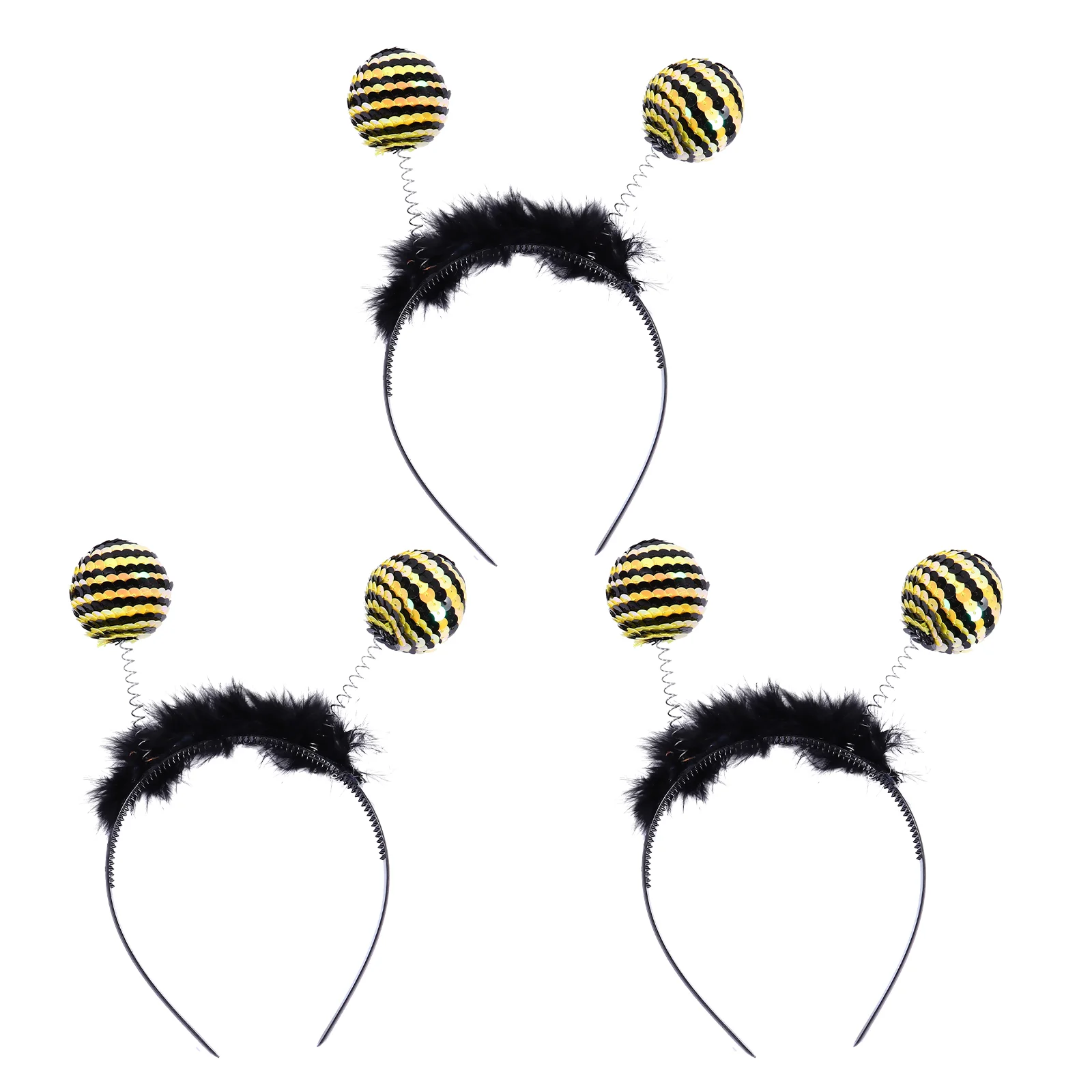 3 Pcs Boppers for Kids Bee Sequin Headband Letter Bees Antenna Hairbands Aldult Travel Adult Baby Headbands