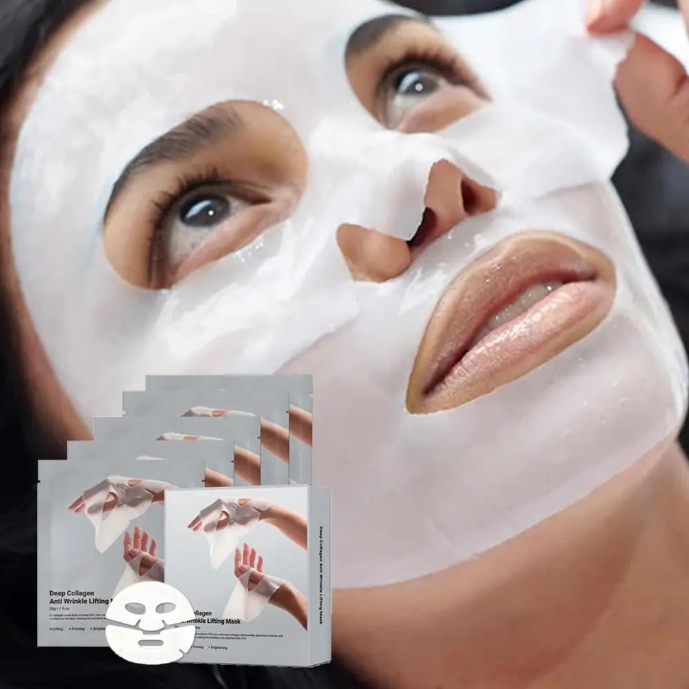 5pcs New Generic Collagen Face Mask Anti Wrinkle Lifting Lifting Mask Moisturizing Firming Collagen Real Deep Mask Face Care