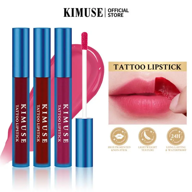 Brillo de labios de 1/3 piezas, brillo de labios mate, tinte de humedad, lápiz labial líquido teñido rojo, resistente al agua, duradero, Cosméticos de reproducción de Color