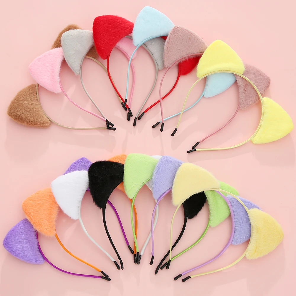 

Black Cat Ears Headband Furry Padded Catwomen Headbands Halloween Custome Hair Accessories