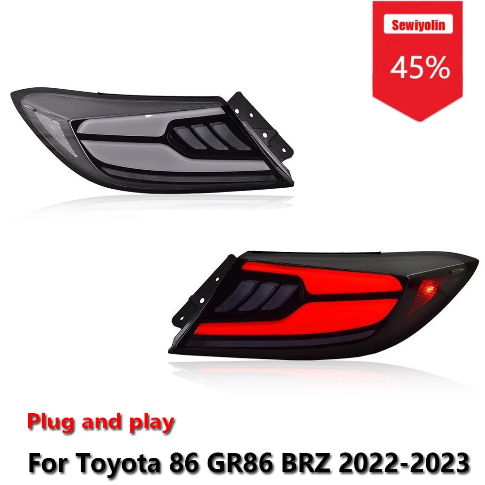 

Sewiyolin Car LED Tail Light Assemblies For Toyota 86 GR86 BRZ 2022-2023 Auto Fog DRL Brake Turn Signal Lamp Plug and Play