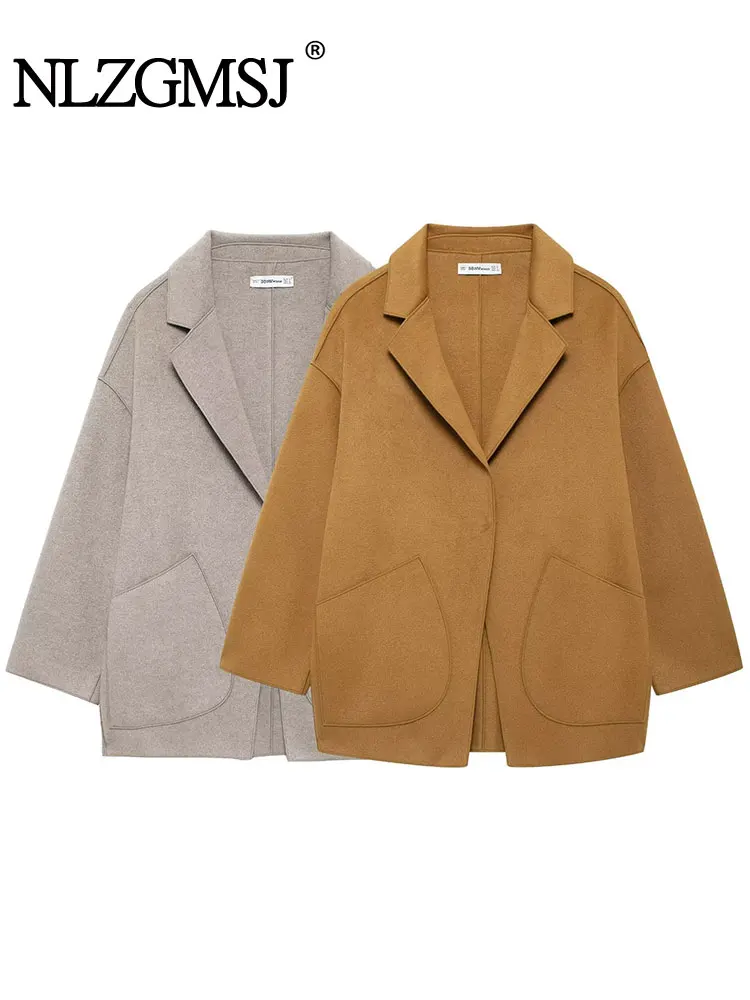 

2025 Women's Coats Jacket Warm Winter Coats Women Long Sleeve Wool Blend Coat Fashion New Outerwears
