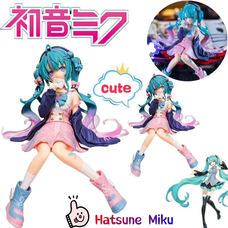 

Коллекционная фигурка Хацунэ Мику ручной работы: аниме-персонаж в милом морском стиле, модель для автомобиля