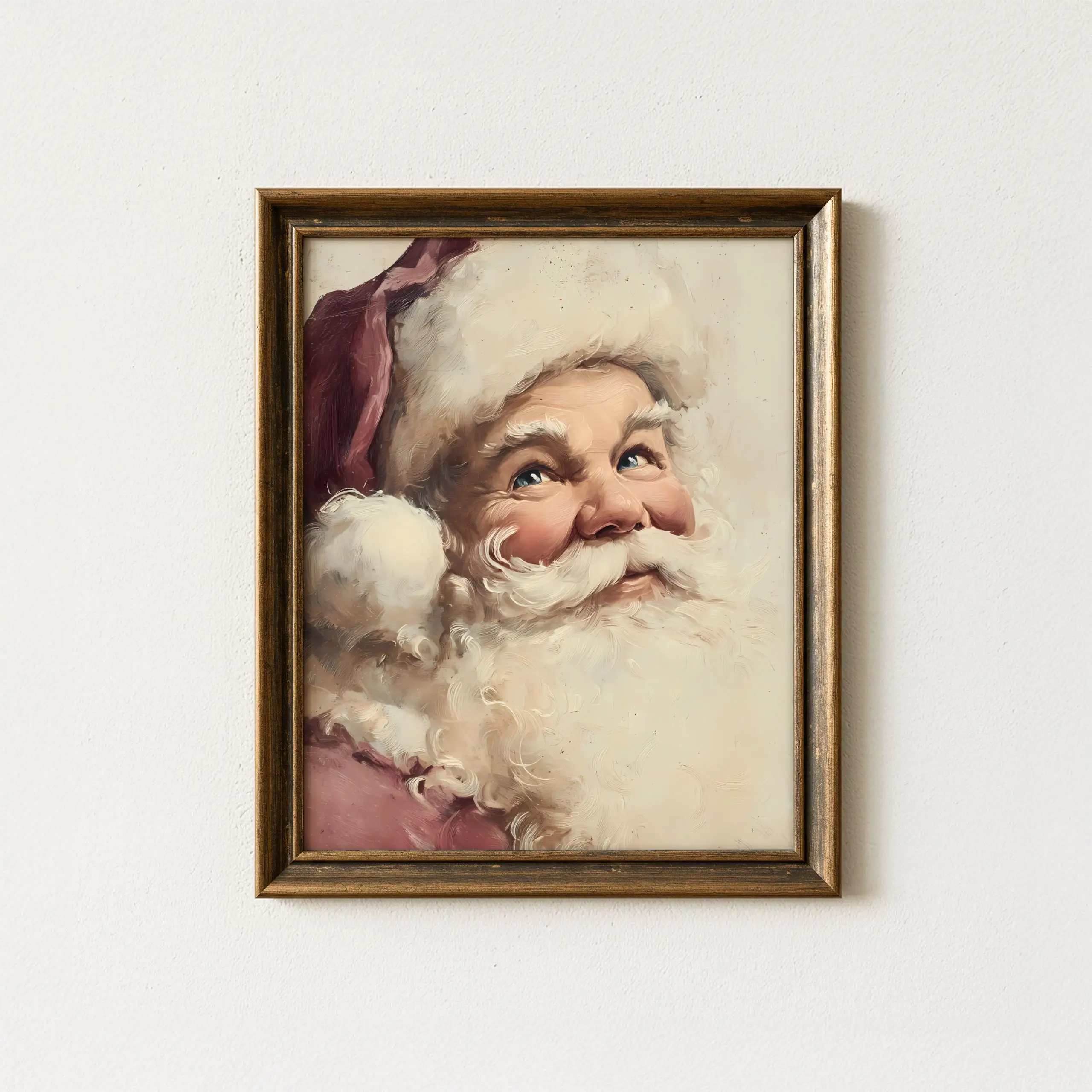 Burgundy Christmas Gallery Wall Art Bundle Vintage Holiday Canvas Prints for Cozy Winter Home Festive Wall Decor Gift Poster