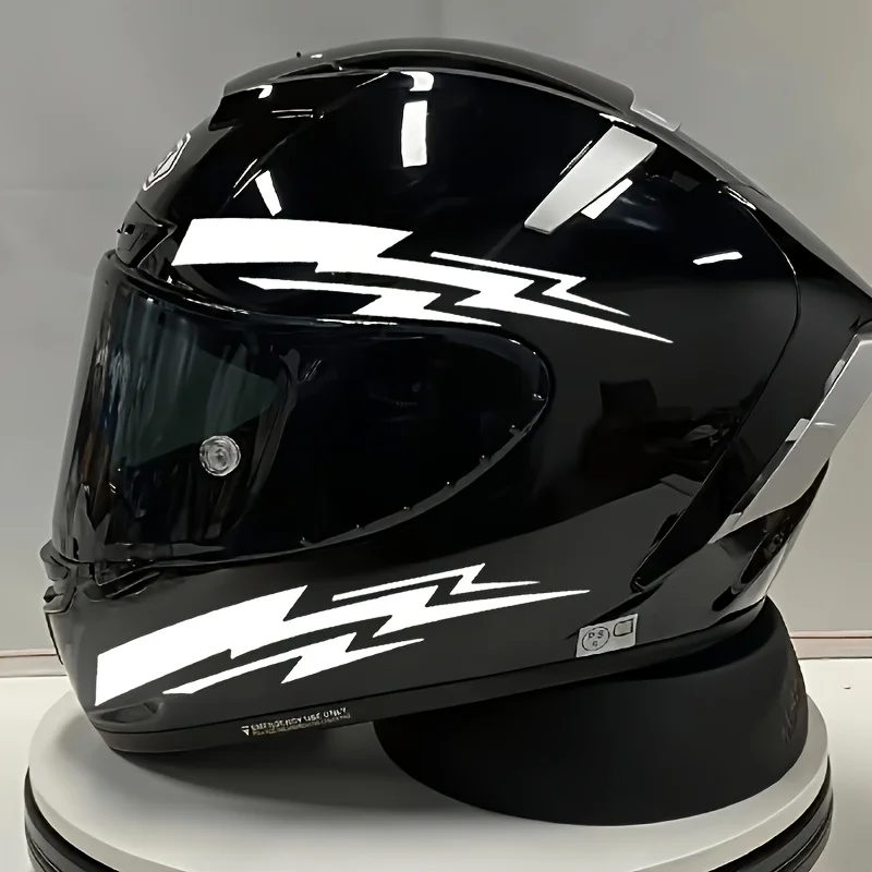 

4PCS/SET Waterproof Lightning Bolt Vinyl Stickers – Multi-color Decals for Motorcycle Helmet & Exterior Styling