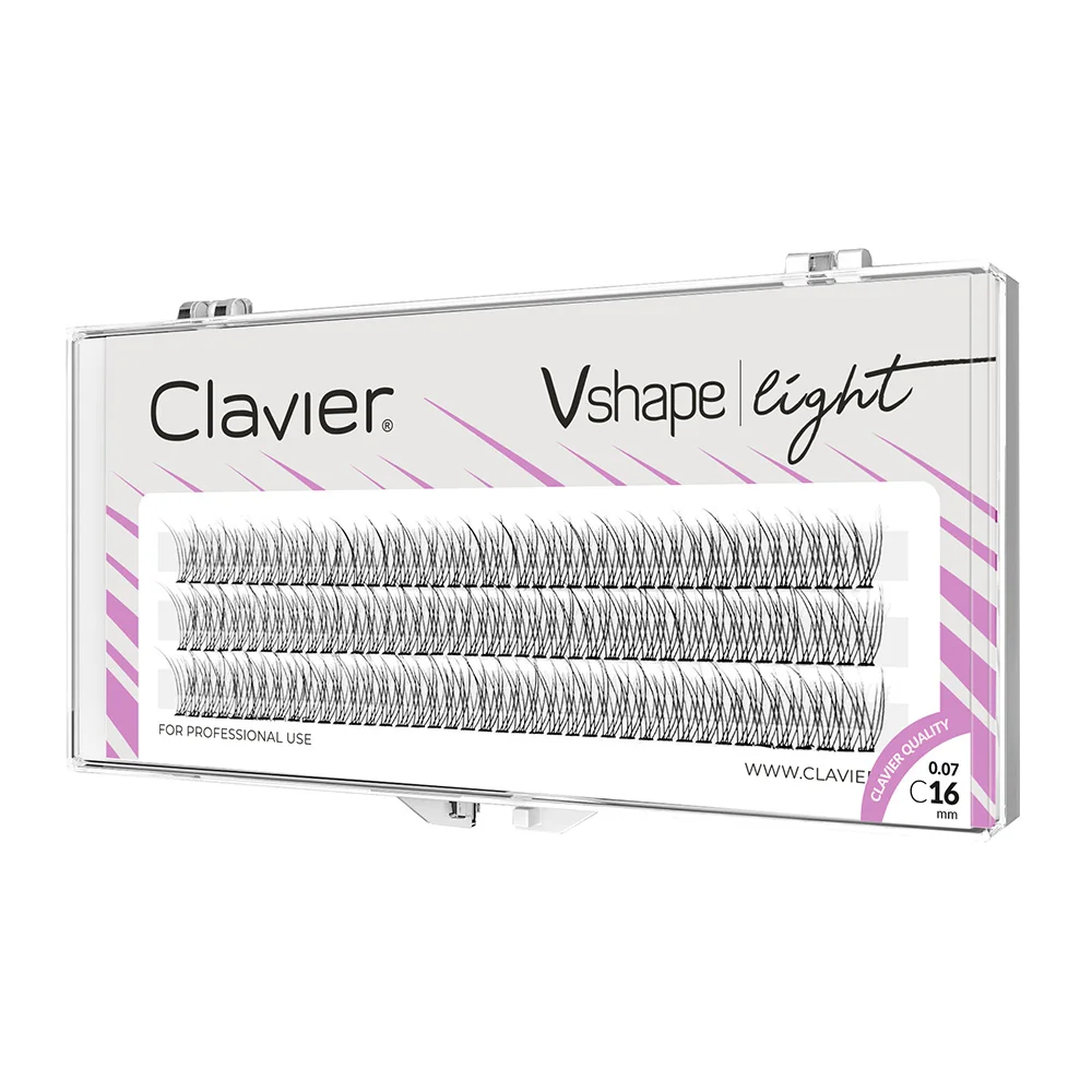 Clavier V-förmige leichte Wimpern, individuelle Cluster-Faux-Cils-Erweiterungen, natürliches, stilvolles Make-up, Zilien, Schwalbenschwanz-Nerzwimpern, 0,07 °C – Detail 9