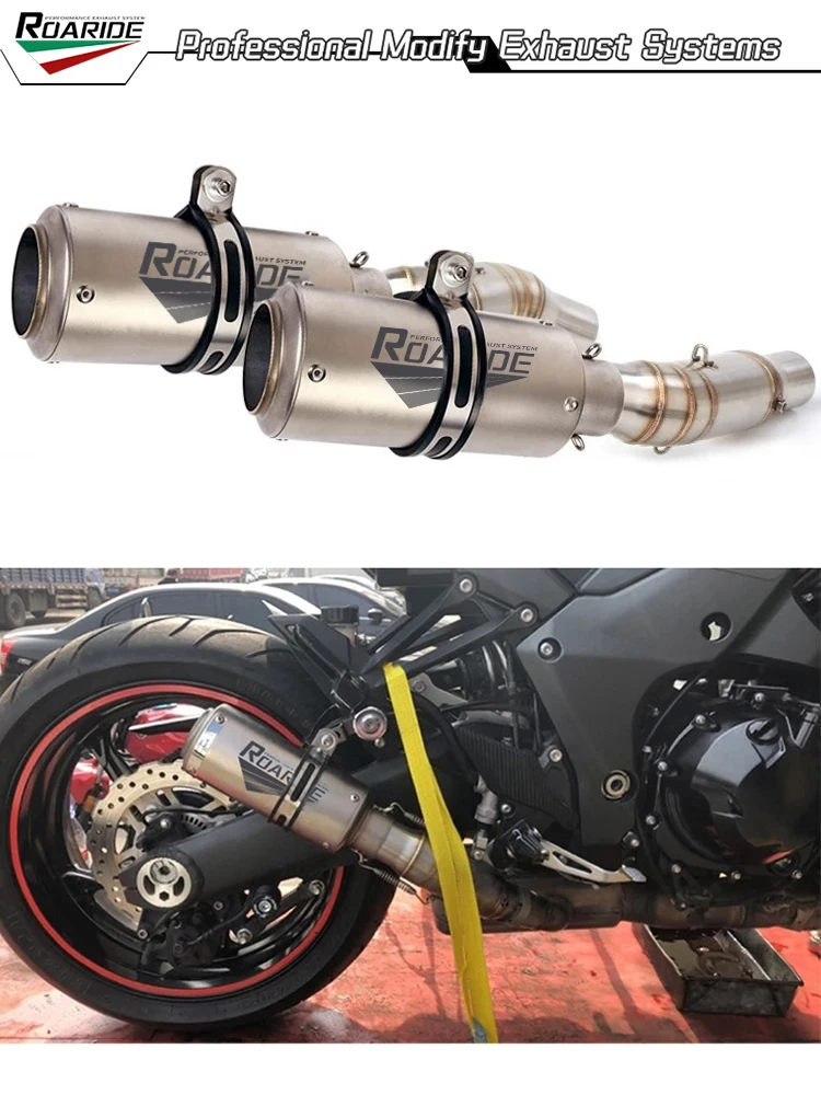 Für Kawasaki Z1000 Ninja 1000 2010-2021 Z1000SX Ninja 1000SX 2010-2019 Auspuffrohr Motorrad Slip-on Schalldämpfer 51mm Auspuff Tipps