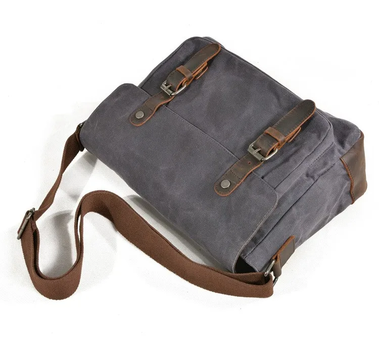 Vintage Herren Outdoor Casual Umhängetasche Canvas Single Shoulder Umhängetasche Herren Anti-Splash Oil Wax Vintage Umhängetasche – Detail 11