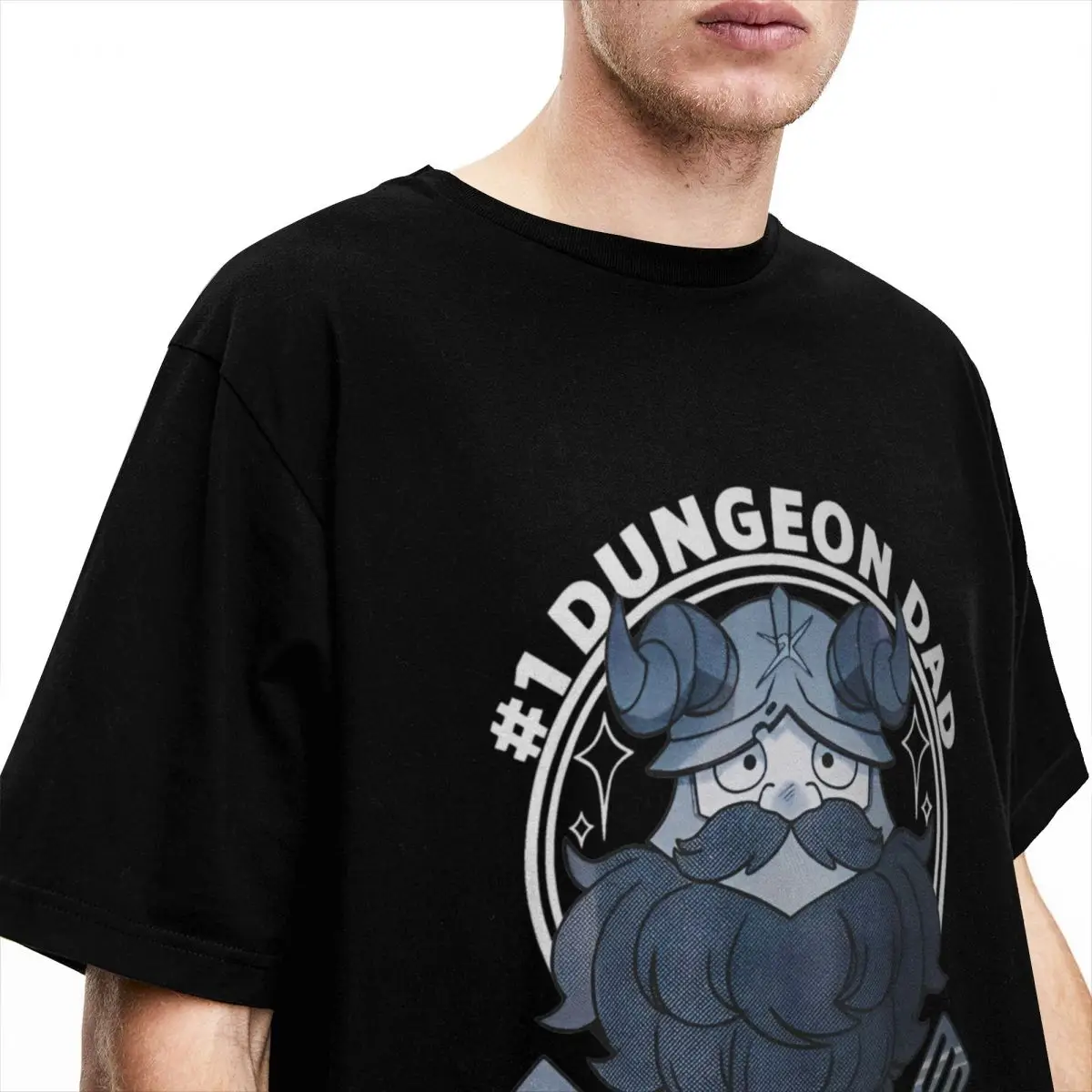 Men's T-Shirts Senshi Dungeon Dad 100% Cotton Tees Short Sleeve Delicious In Dungeon Meshi T Shirt Round Neck Clothing 4XL 5XL