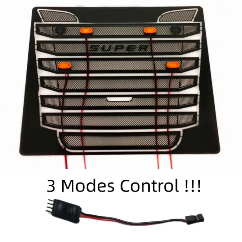 Intake Hood and Controller with 4 LEDs for 1/14 Tamiya Truck Tractor Scania Netherlands R730 RC Cars Upgrade DIY Parts Toys