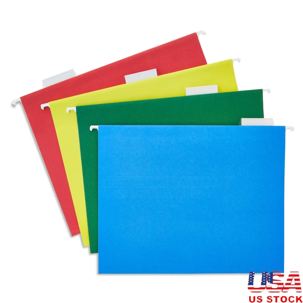 

25 подвесных папок для файлов формата Letter с вкладками и вставными карточками. Легкие и прочные документы с цветовой кодировкой.