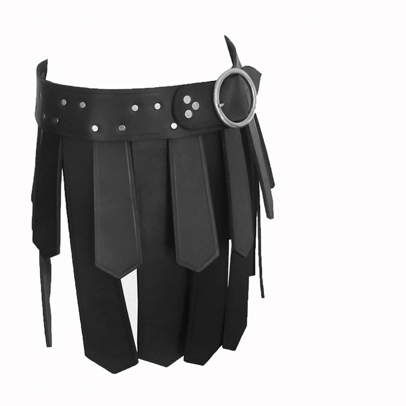 Ancient Roman Legion Gladiator Battle Belt Skirt Men Women Steampunk PU Leather Armor Medieval Greek LARP Cosplay Costume Tassel view 3
