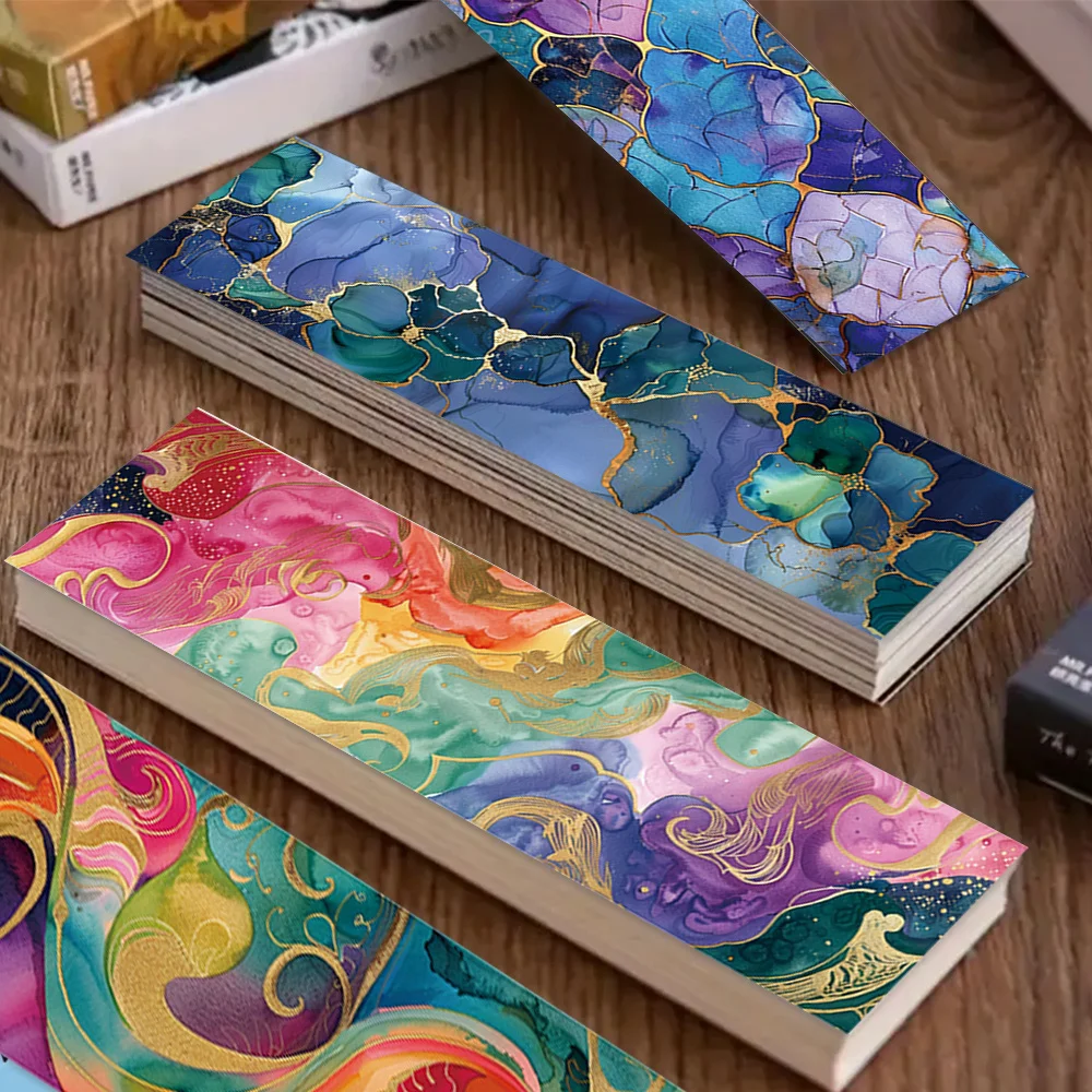 32 Stück, Lesezeichen mit Aquarell-Farbverlauf und Sternenhimmel, ein liebevolles Geschenk für Bücherwürmer, Freunde und Lehrer, DIY dekorativer Seitenmarker