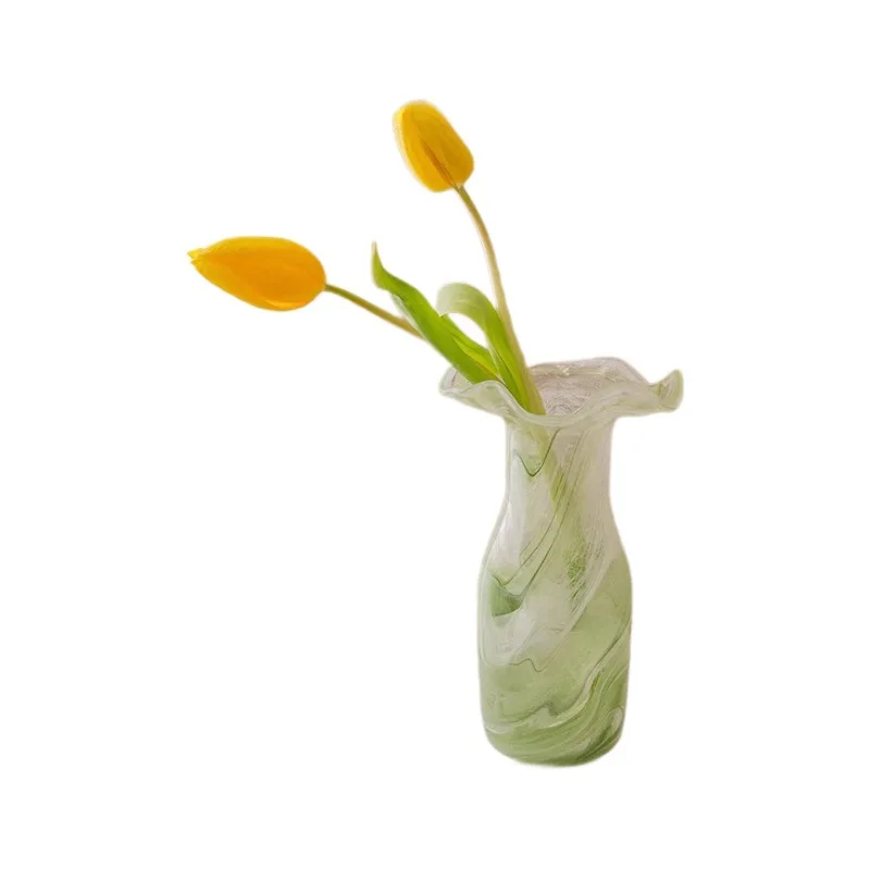 

Glass vase ornament, advanced sense, living room desktop water raising flower arrangement, decorative flower arrangement,