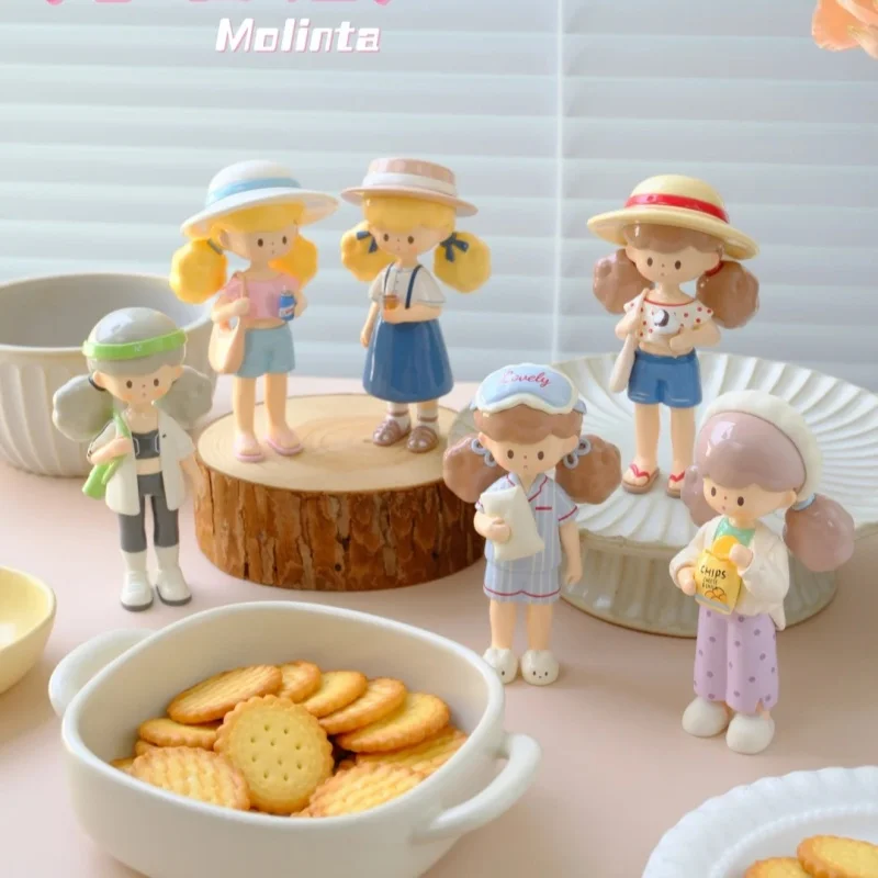 

Подлинная серия Molinta Popcorn Sister Little Holiday, слепая коробка, модное игровое платье, милая кукла ручной работы, подарочное украшение, загадочная коробка