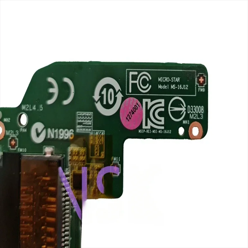 Original FOR MSI GL GP GE72 MSI GP62 / GF63 Power Button, POWER USB And Card Reader Board MS-16J12 GE62 GE72 GP62 GL62