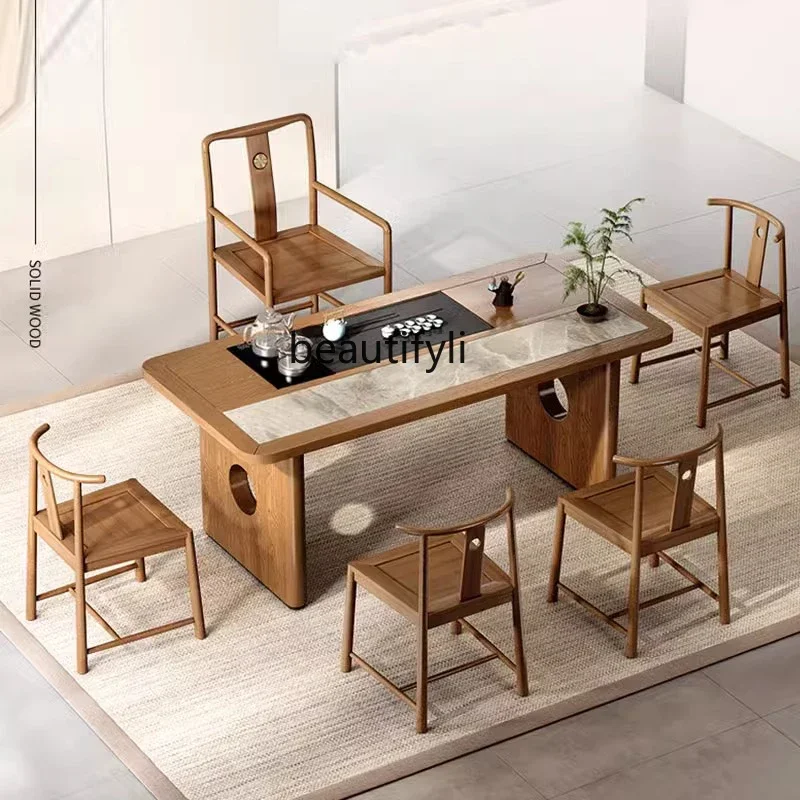 

New Chinese tea table and chair combination office tea table modern and simple, home tea table