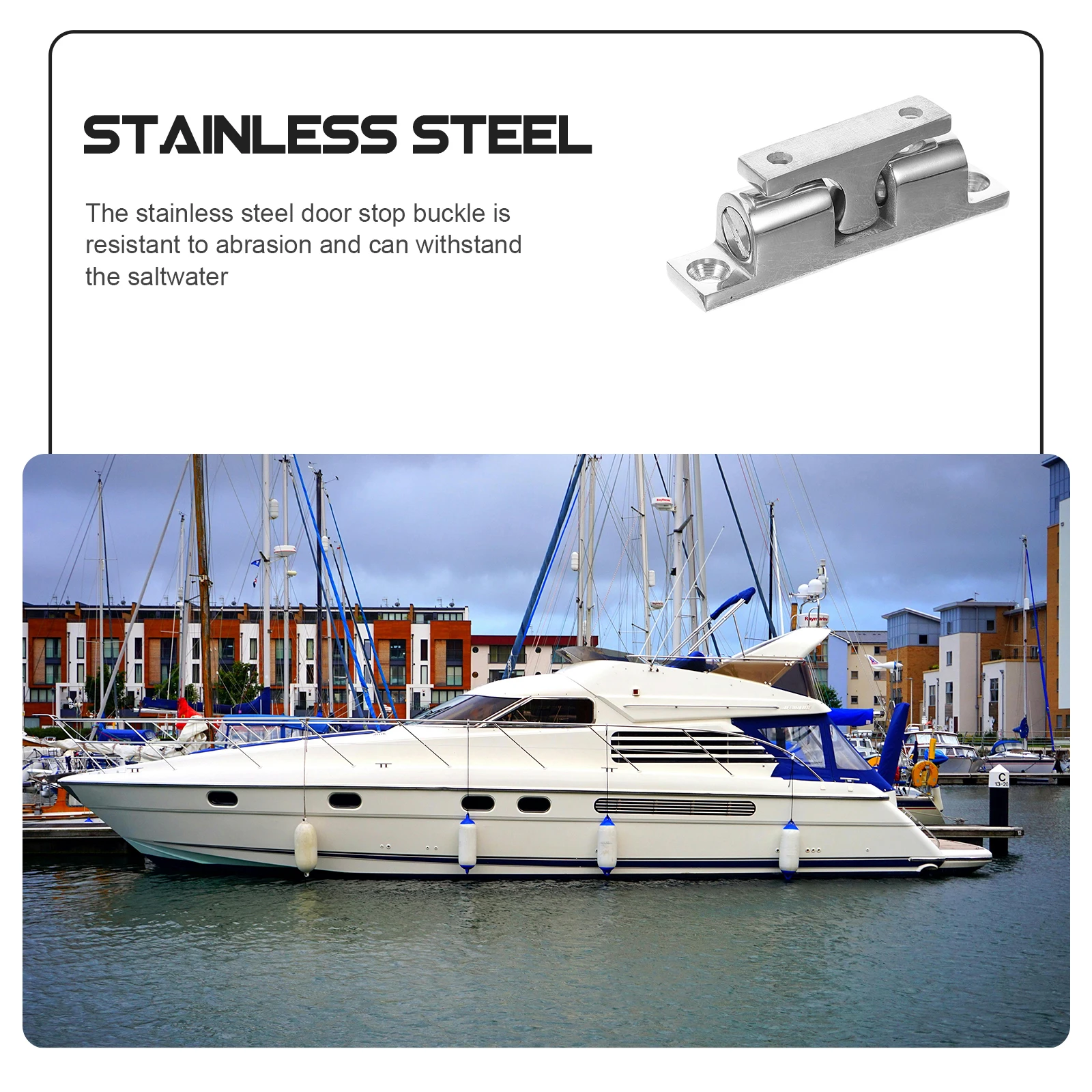 

Windproof Door Stop Fixing Device Black Stops Bumper Frame Silver Holder Boat Catch Stainless Steel Yacht Protective Durability