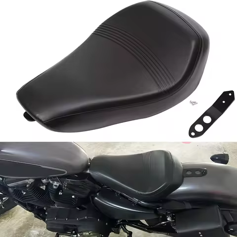 Motorcycle Black PU Leather Front Rider Driver Solo Seat For Harley Sportster XL 1200 883 72 Forty Eight 2016-2021