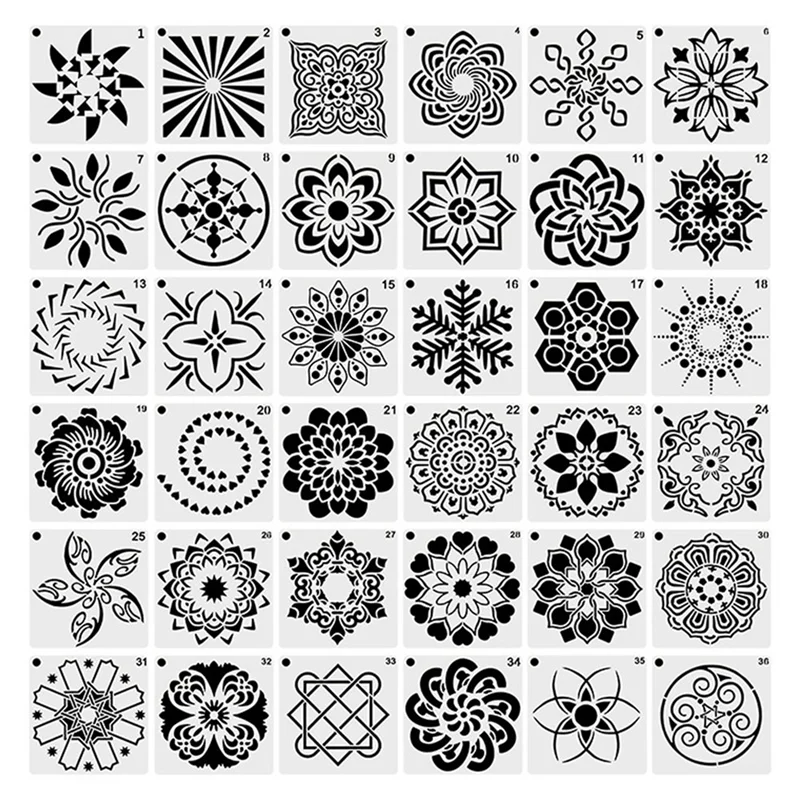 A59E-Mandala أدوات التنقيط لوازم الفن استنسل نقطة الصخور للرسم أداة مجموعة مجموعات الحرفية لمسمار ماندالا الفنون الرسم