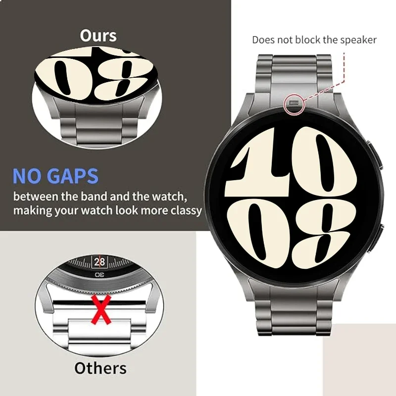 Titanium alloy strap For Samsung Galaxy watch 7 6 5 4 44mm 40mm Lightweigh business watchband Watch 6 4 Classic 47/43mm 46/42mm
