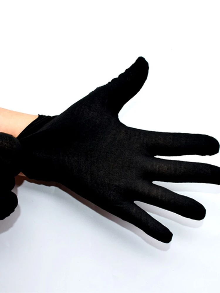 1 Pair Spring Summer Gloves women Black White Etiquette Thin Stretch Gloves Dance Tight Jewelry Gloves Driving Gloves