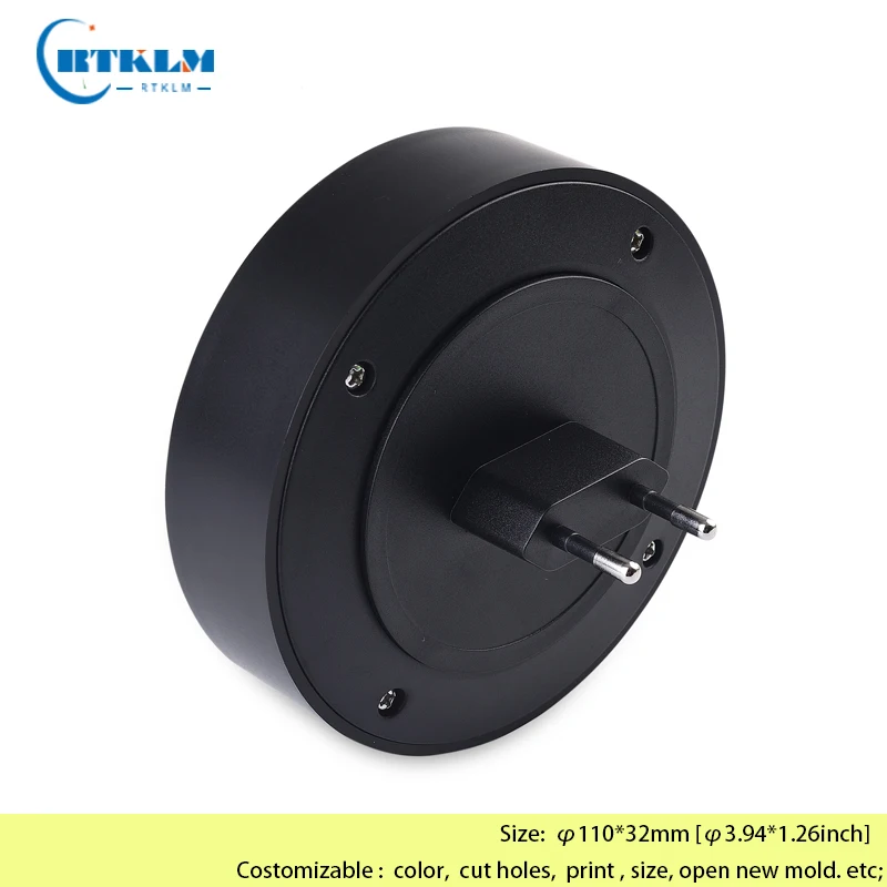 Wall-Mounted Junction Box DIY Round Eu plug housing plastic enclosure Plastic Electronics Enclosure 100*32mm