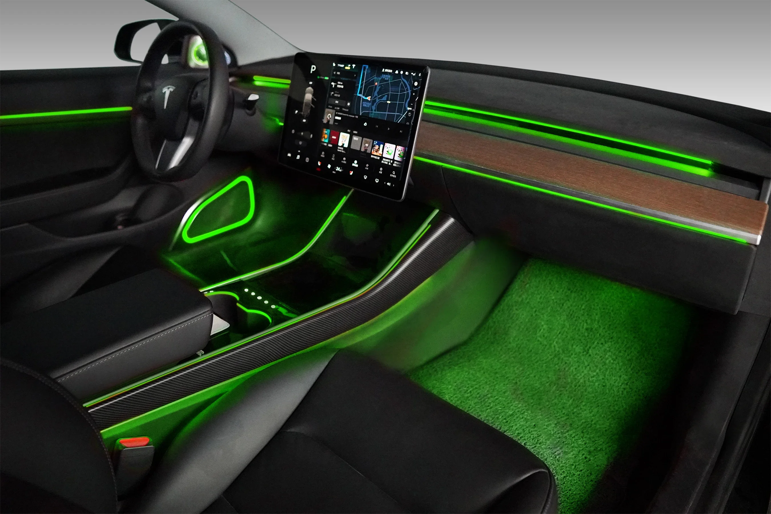 HYD 10 ألوان الضوء المحيط للسيارة الداخلية لطراز تسلا 3 2020 #4