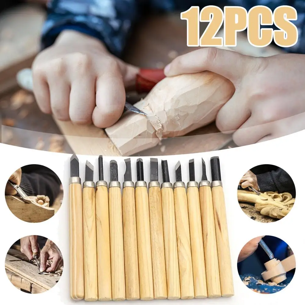 

12PCS Craft Knife Set DIY Carving Stencil Scoring Hobby Chiseling Model Repairing Sculpture Tool