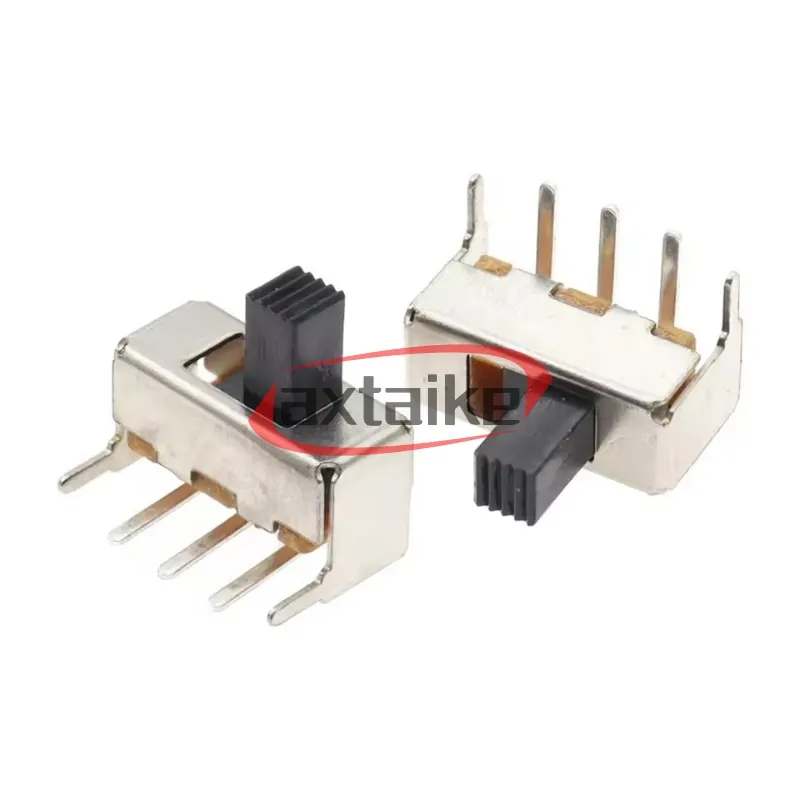 20PCS SS12F23/VG5 3Pin 1P2T Slide Switch - 90° Curved Needle 0.5A 50V 5mmH with Fixed Feet PCB Mount for Electronics