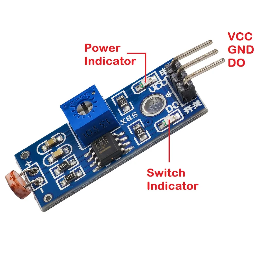 2PCS Photosensitive Brightness Sensor Module 3.3-5V Photoresistor Light Detection Resistance Module Photo Resistor for Arduino