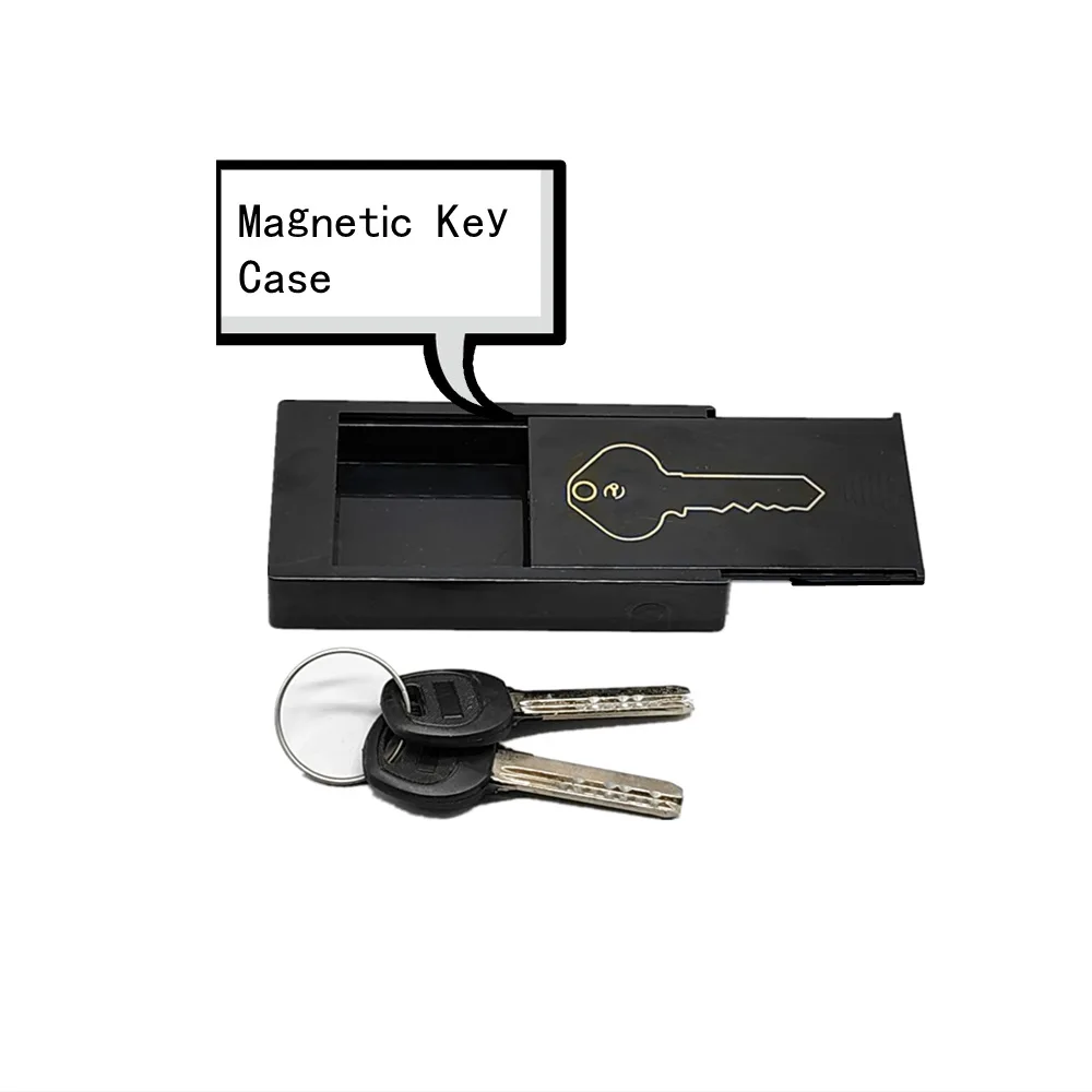 ​Creative Magnetic Black Key Safe Box Car Key Holder Hidden Storage Outdoor Stash For Home Office Car Truck Caravan Secret Box