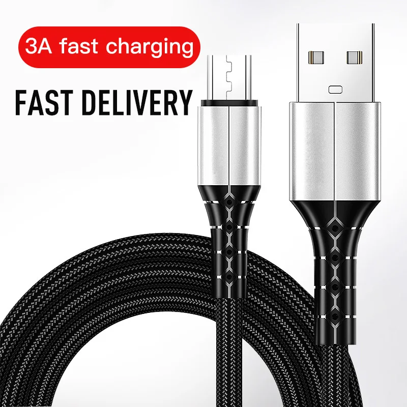 3A USB Type C Micro USB Cable 0.3M/1M/1.5M  For iPhone 14 13 12 11 iPad Samsung Xiaomi Huawei Charger Cables