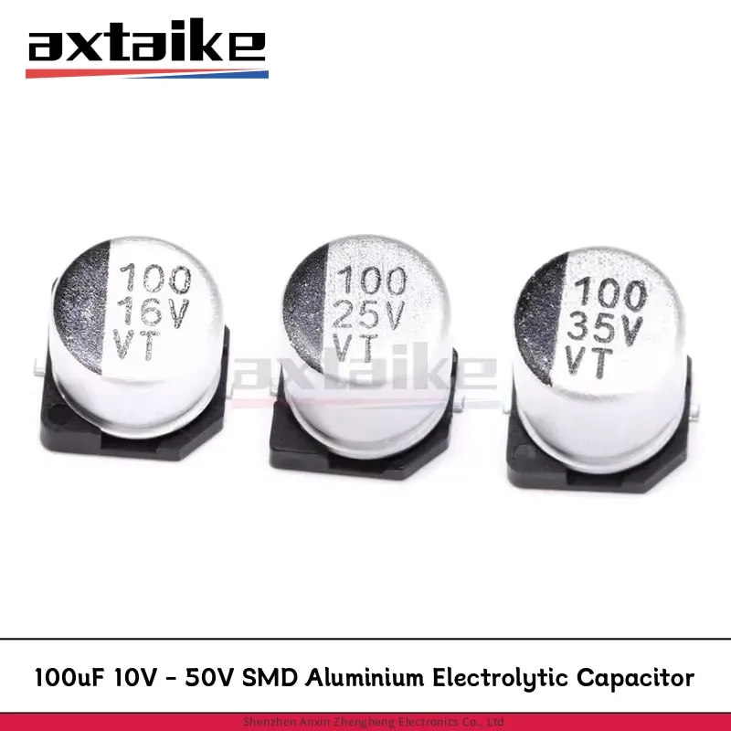 100PCS 10V 16V 25V 35V 50V 100uF 10V100uF 16V100uF 25V100uF 35V100uF 6.3*7.7MM 5×5.4 SMD Aluminium Electrolytic Capacitor SMT