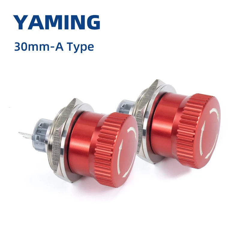 

30mm Metal Emergency Stop Button Switch Red Mushroom Head Stainless Steel Waterproof IP65 Elevator Control