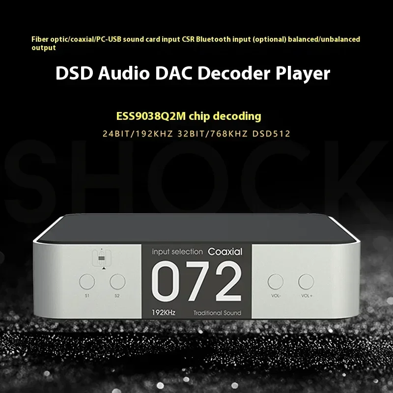 AMXEKR DAC90 Pure DAC, Pure Digital Lossless Music Frequency, Bluetooth Amplifier, Front-end Decoder, HiFi Fever Player