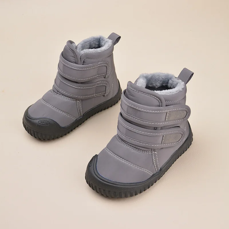 New Waterproof Children Snow Boots Casual Warm Plush Winter Kids Shoes Soft Soles Boys Girls Baby Boots Size 21-26 CSH1560