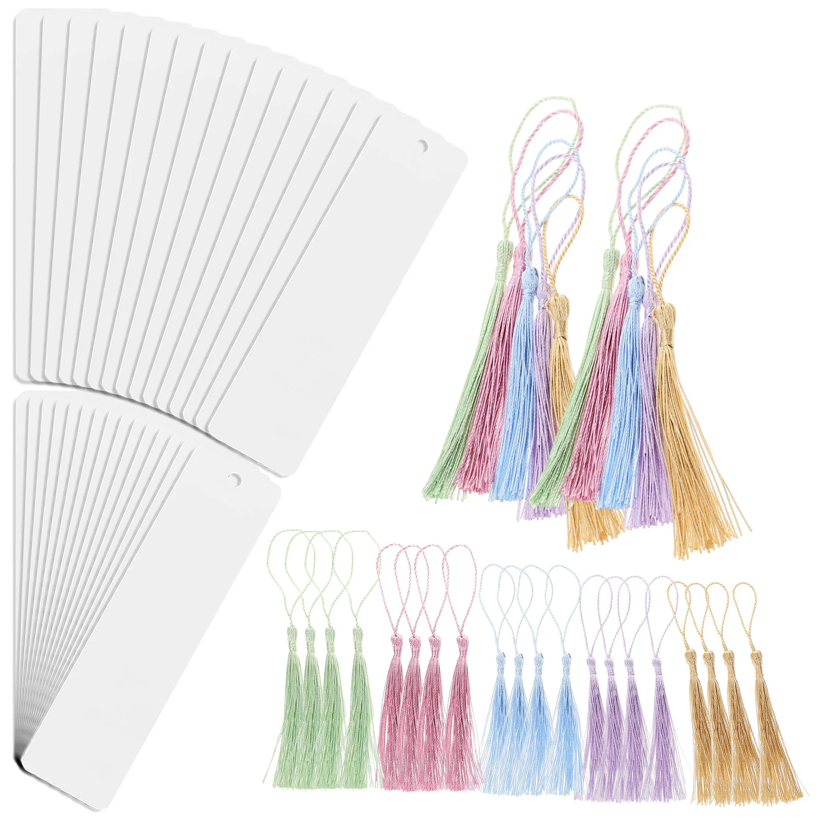 

30 Pcs Clear Acrylic Bookmarks DIY Page Markers with Colorful Tassels for School Stationery Decoration