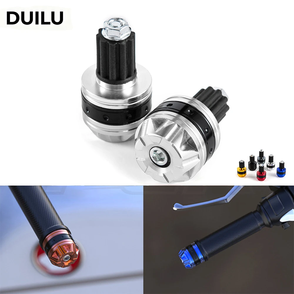 

2PCS Motorcycle Handle Bar Ends Plug Grips CNC Aluminum Alloy Handlebar Counterweight Plug Slider 16-18mm Moto Handlebar Caps