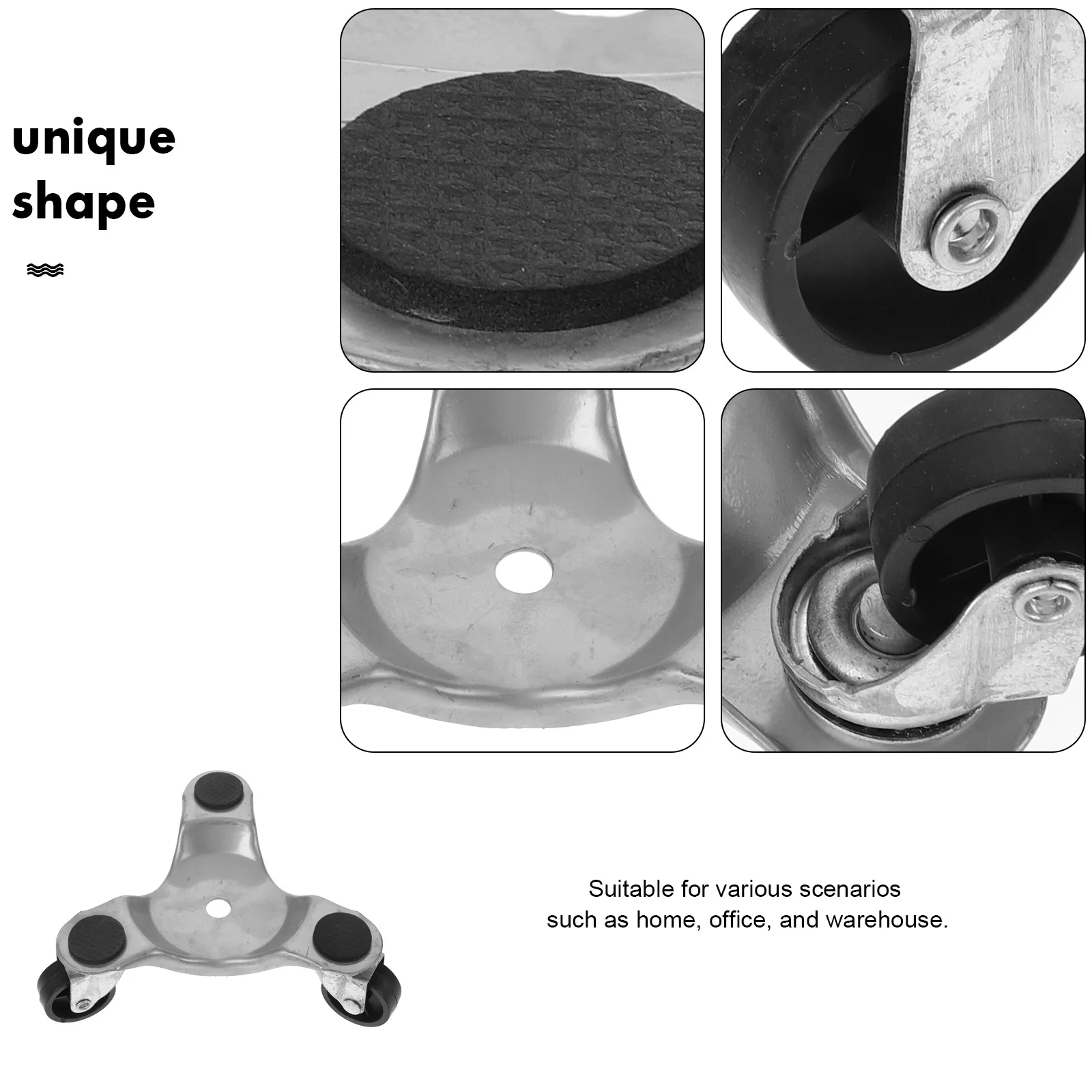 

Сверхмощная тележка для перемещения мебели для деревянных полов, инструменты для бытовой техники, треугольные железные поворотные колеса, домашний офис, движущиеся