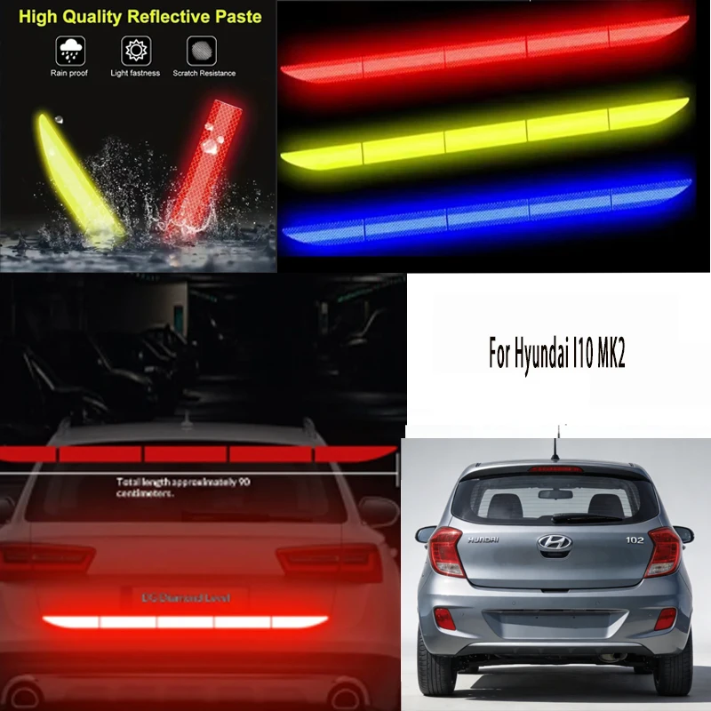 

For Hyundai I10 MK2 1pcs Reflective Warning Safety Tape-Car Trunk Anti-Collision