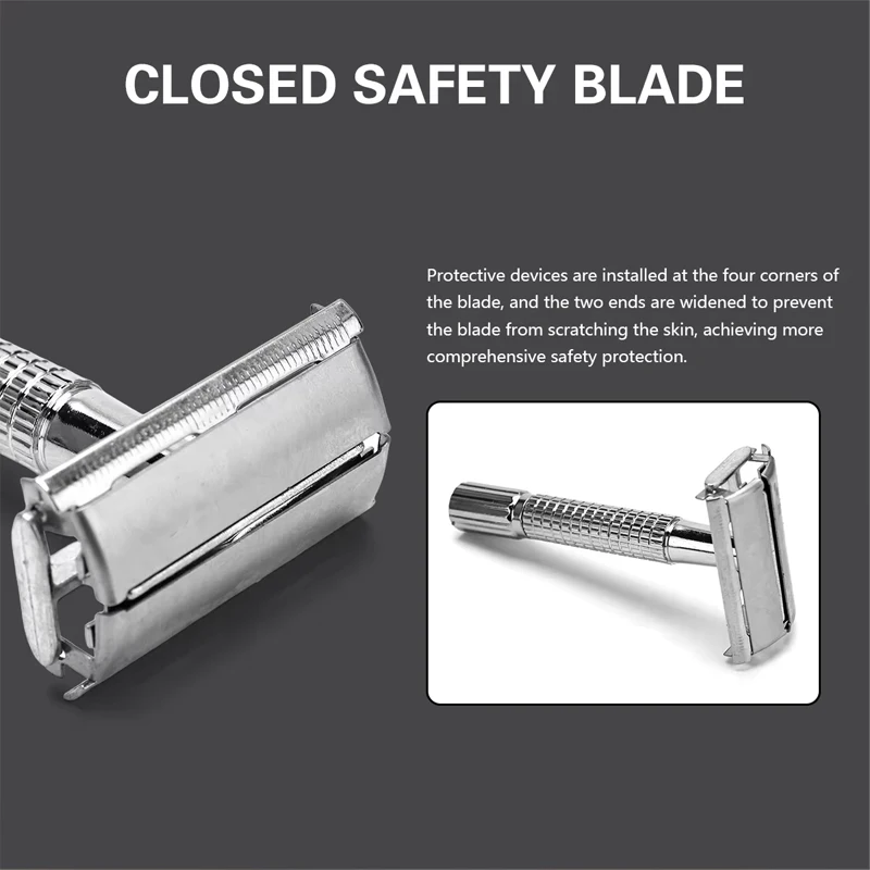 Double Edge Safety Razor for Unisex Safety Razor with a Delicate Box Holder With Blade Professional Barber Styling Accessories view 2
