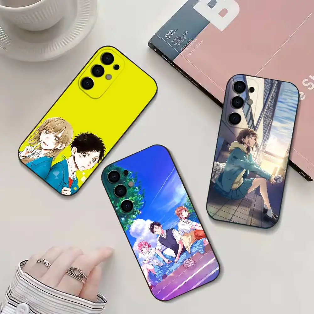 B-Blue Anime Box Phone Case For Samsung S26,25,24,23,22,30,21,10,9,Ultra,Plus,Lite Black Soft Case