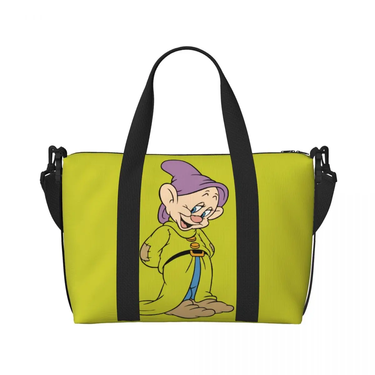 Custom Large Snow White And The Seven Dwarfs Tote Bag for Women Film Shopping Shoulder Gym Beach Travel Bag