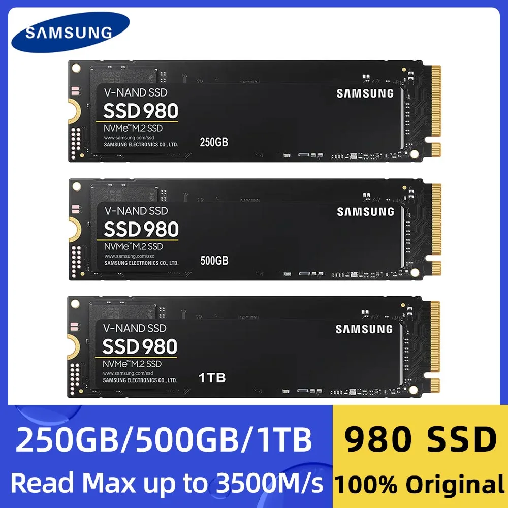 SAMSUNG-disco duro interno 980 NVMe M.2 SSD, unidad de estado sólido TLC PCIe Gen 250x4 para ordenador portátil y de escritorio, 500GB, 3,0 GB, 1TB