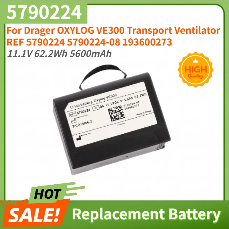 

5790224 5790224-08 193600273 High Quality Battery 11.1V 62.2Wh 5600mAh for Drager OXYLOG VE300 Transport Ventilator Brand New