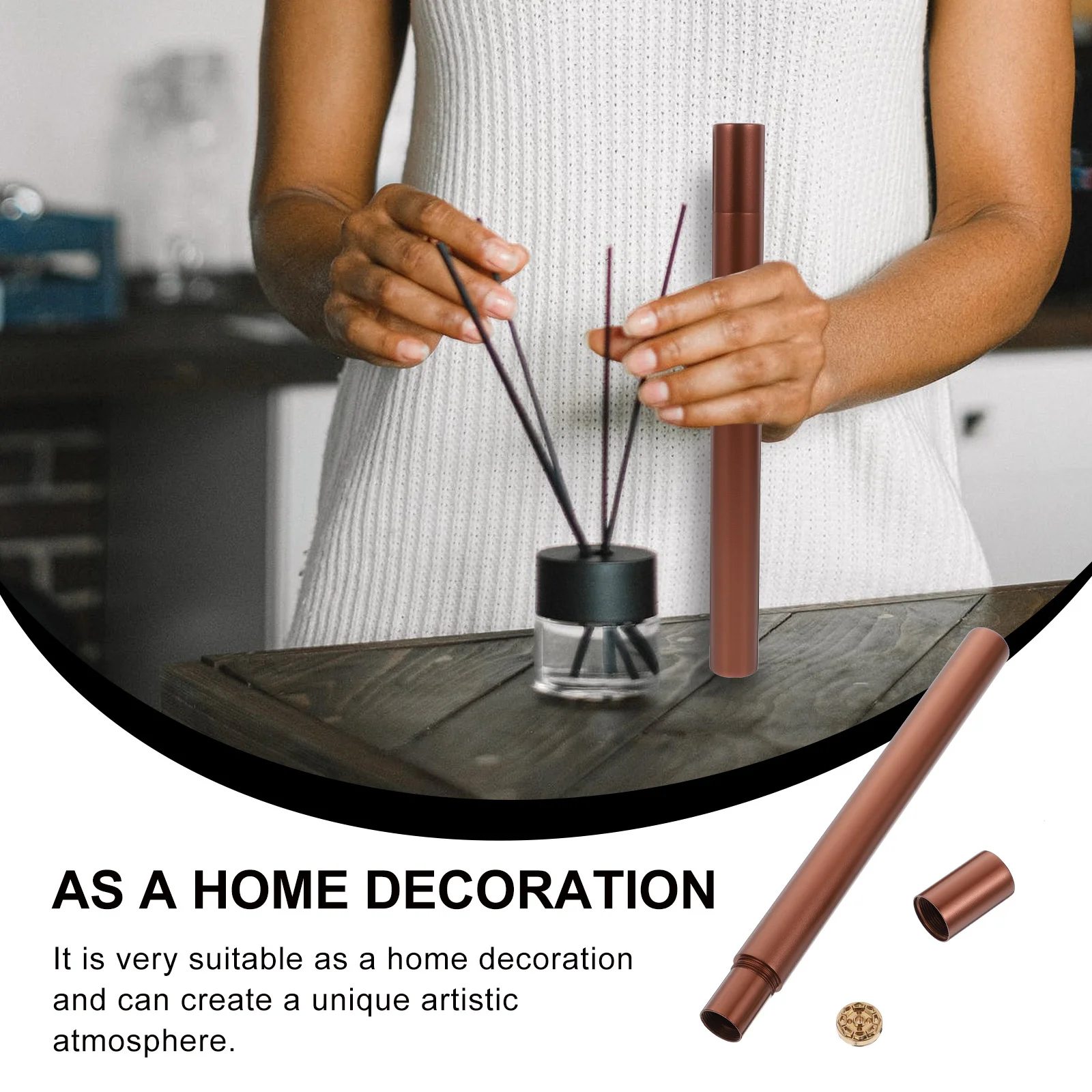 

1Pcs Incense Stick Holder Tube Aluminum Alloy Simple Storage Barrel Compact for Agarwood Incense Stick Tube