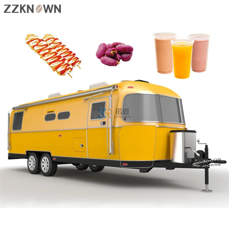 Accept Customize Vintage Ice Cream Coffee Cart Pizza Selling Truck Retro Food Bar Street Mobile Airstream Food Trailer With DOT